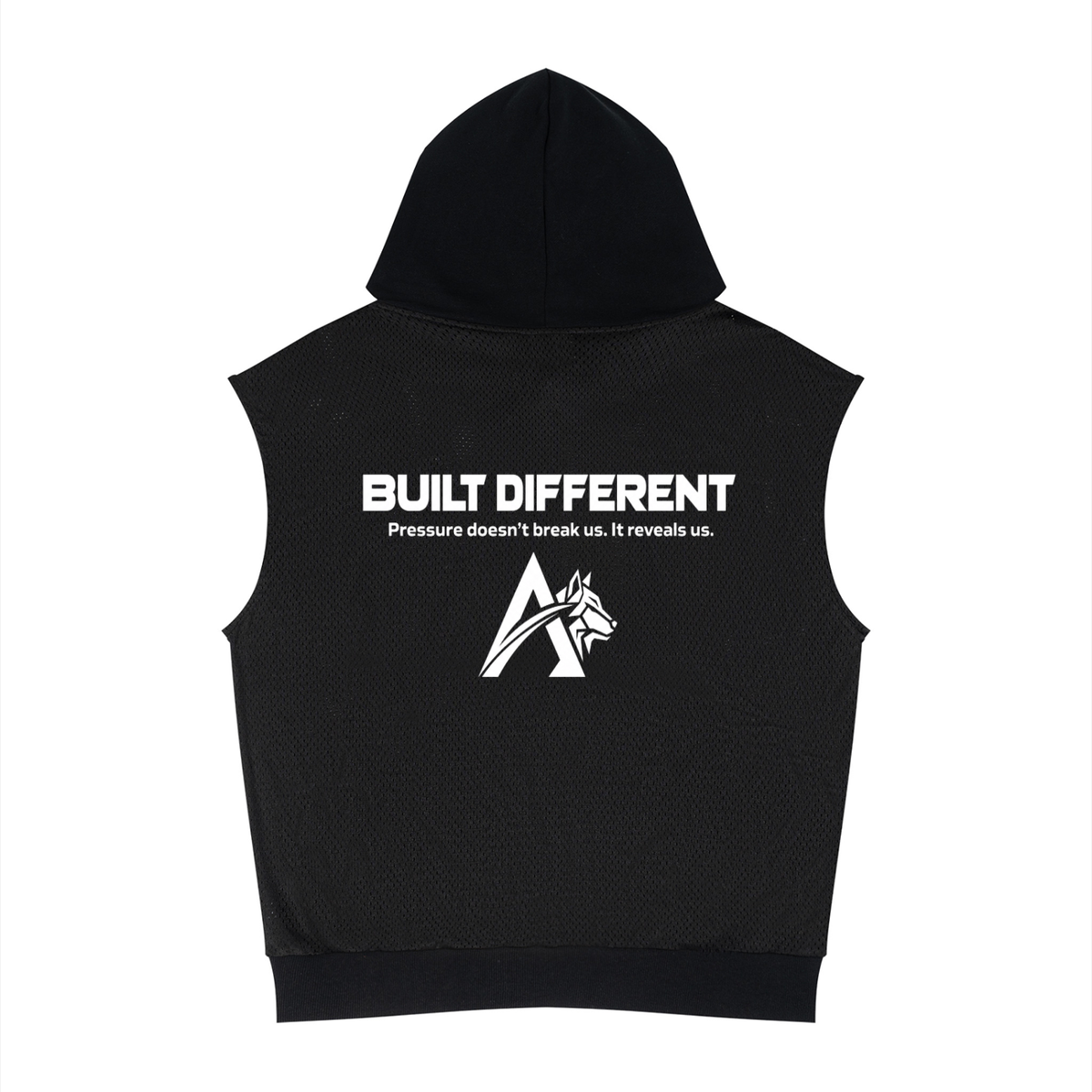 Unisex Panel Mesh Sleeveless Hoodie