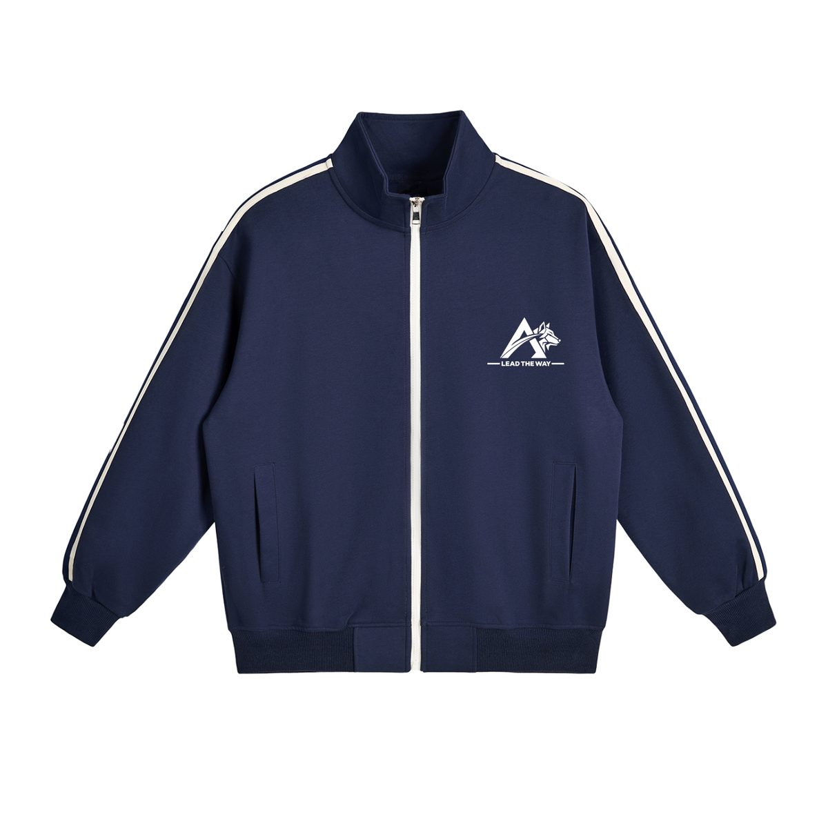Contrast Side-Stripe Stand Collar  Jacket