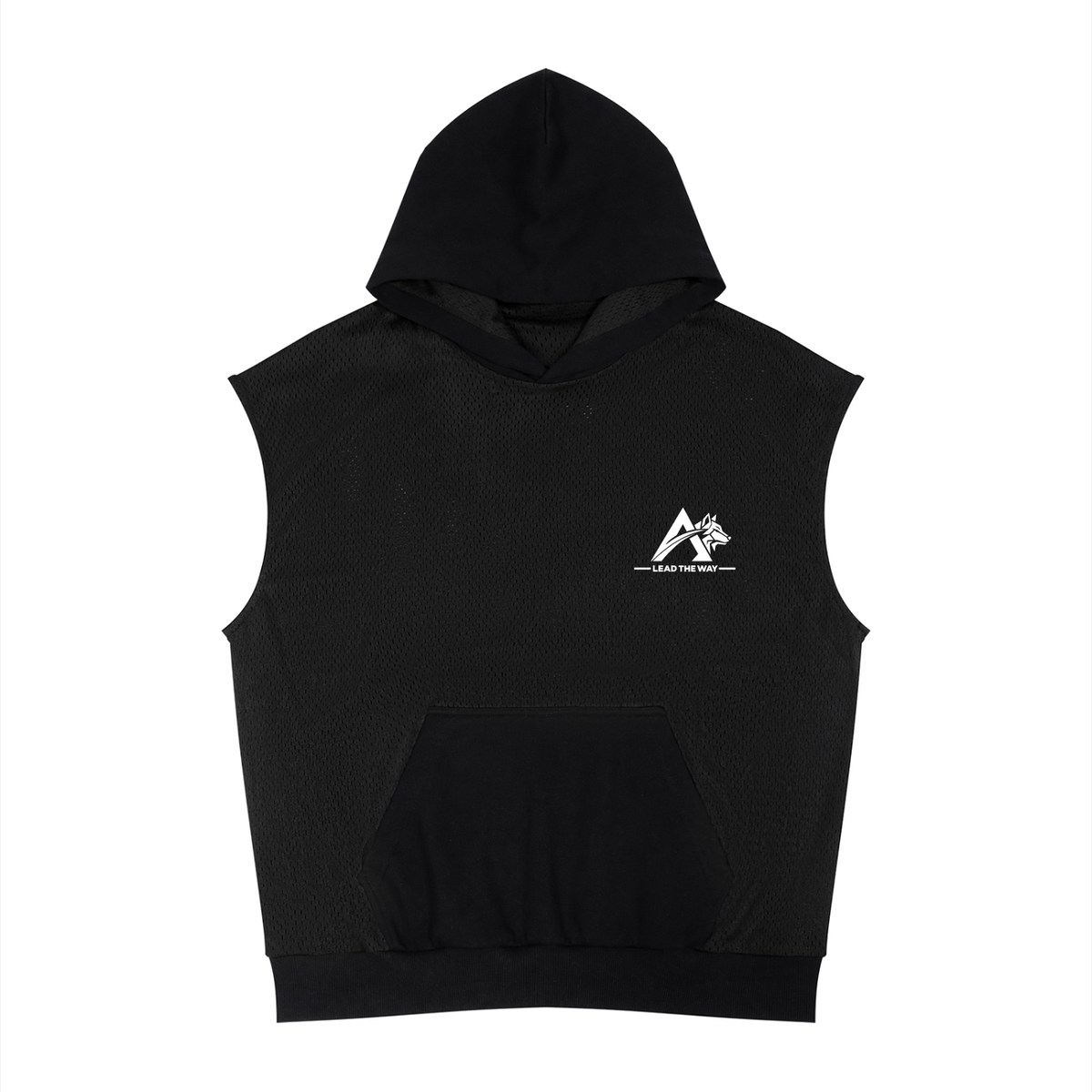 Unisex Panel Mesh Sleeveless Hoodie