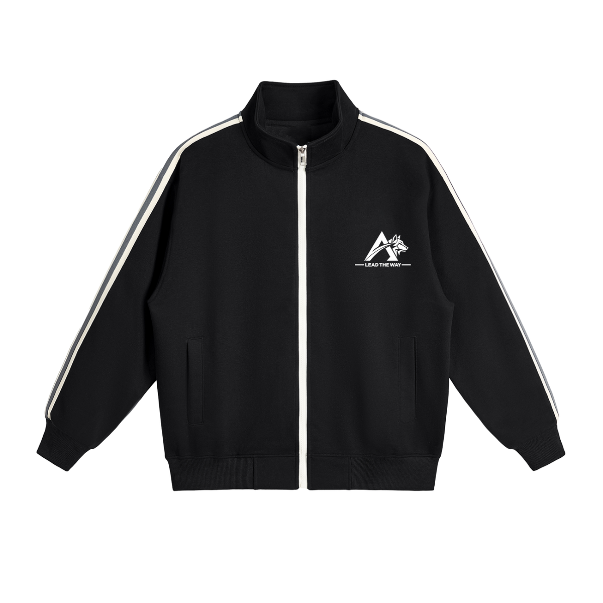Contrast Side-Stripe Stand Collar  Jacket