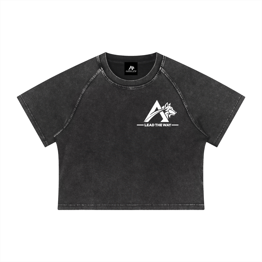 Women's Mineral Wash Raglan Crop T-Shirt
