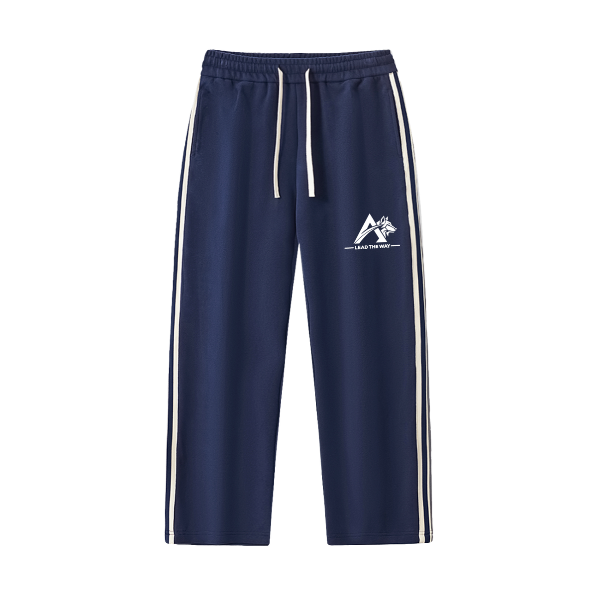 Contrast Side-Stripe Straight-Leg  Pants